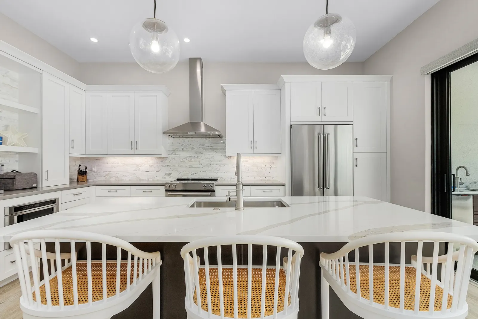 Kitchen island at The Ibis, a custom home built by Marvin Homes in Cape Coral, Florida