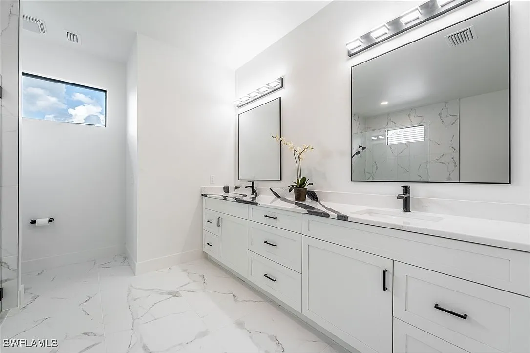 Master bathroom at Sturgeon's Landing, a custom home built by Marvin Homes in Cape Coral, Florida