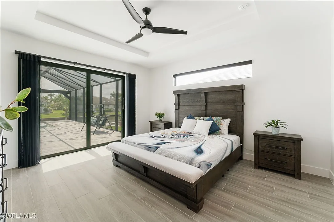 Master bedroom at Sturgeon's Landing, a custom home built by Marvin Homes in Cape Coral, Florida